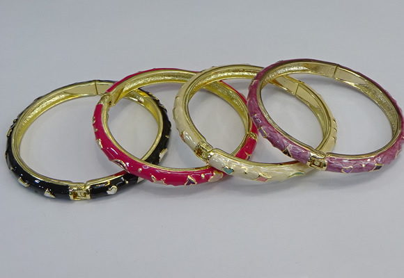 CEB67 6mm width gold plated alloy with enamel bangles wholesale