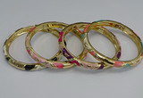 CEB69 6mm width gold plated alloy with enamel bangles wholesale