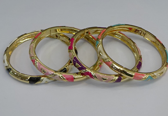 CEB69 6mm width gold plated alloy with enamel bangles wholesale