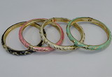 CEB77 5mm width gold plated alloy with enamel bangles wholesale