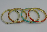 CEB78 5mm width gold plated alloy with enamel bangles wholesale