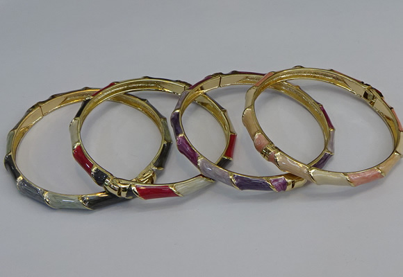 CEB81 6mm width gold plated alloy with enamel bangles wholesale