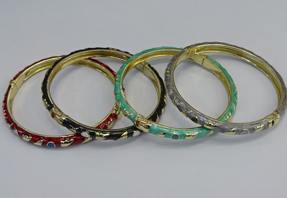 CEB82 6mm width gold plated alloy with enamel bangles wholesale