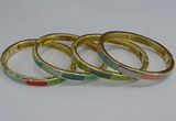 CEB88 7mm width gold plated alloy with enamel bangles wholesale