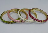 CEB89 8mm width gold plated alloy with enamel bangles wholesale