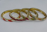 CEB93 7mm width gold plated alloy with enamel bangles wholesale