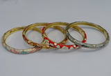 CEB94 6mm width gold plated alloy with enamel bangles wholesale