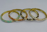 CEB95 6mm width gold plated alloy with enamel bangles wholesale