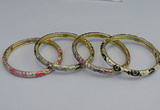 CEB96 6mm width gold plated alloy with enamel bangles wholesale