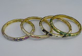 CEB97 6mm width gold plated alloy with enamel bangles wholesale