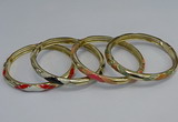 CEB99 6mm width gold plated alloy with enamel bangles wholesale