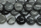 CEE12 15.5 inches 14mm flat round eagle eye jasper beads wholesale