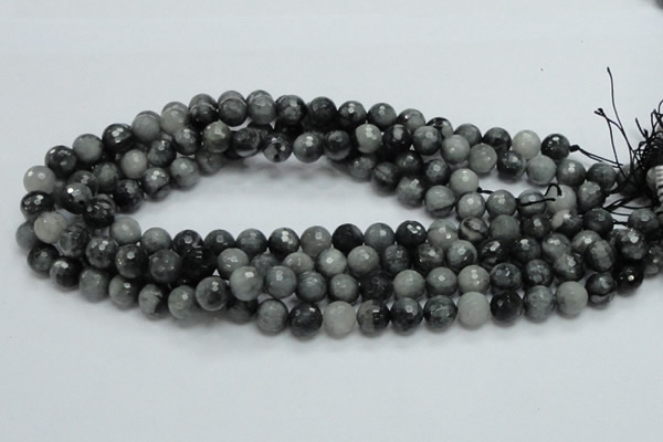 CEE21 15.5 inches 10mm faceted round eagle eye jasper beads wholesale