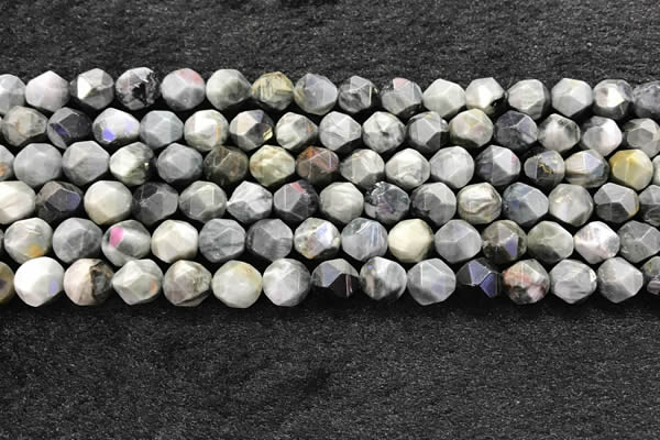 CEE531 15.5 inches 8mm faceted nuggets eagle eye jasper beads