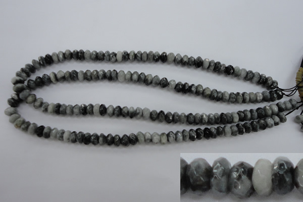 CEE67 15.5 inches 5*8mm faceted rondelle eagle eye jasper beads