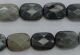 CEE81 15.5 inches 12*16mm faceted rectangle eagle eye jasper beads