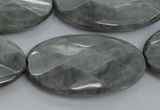 CEE85 15.5 inches 20*40mm faceted oval eagle eye jasper beads