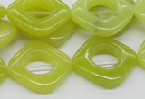 CEJ10 15.5 inches 20*20mm diamond lemon jade beads wholesale