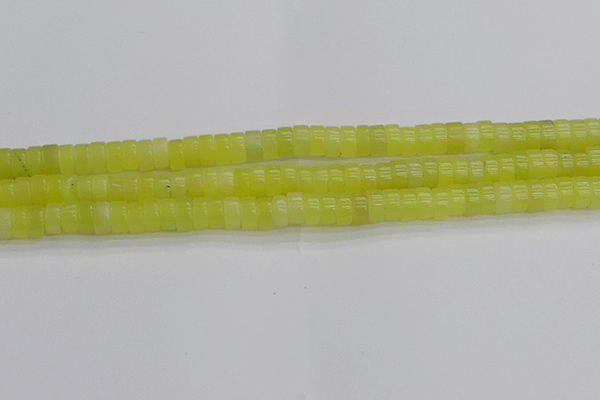 CEJ220 15.5 inches 3*6mm heishi lemon jade beads wholesale