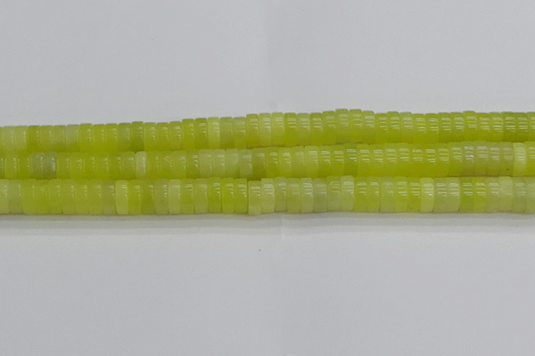 CEJ221 15.5 inches 3*8mm heishi lemon jade beads wholesale