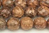 CEJ310 15 inches 6mm faceted round elephant skin jasper beads