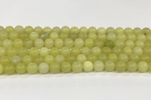 CEJ352 15.5 inches 8mm round lemon jade beads wholesale