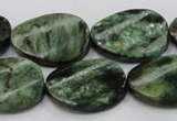 CEM25 15.5 inches 18*25mm twisted oval emerald gemstone beads