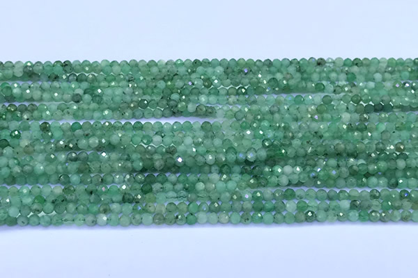 CEM75 15 inches 2mm faceted round emerald beads