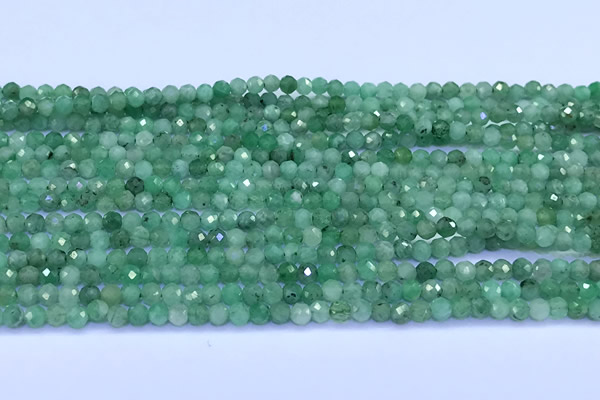 CEM76 15 inches 3mm faceted round emerald beads