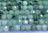 CEM77 15 inches 2mm faceted round emerald beads