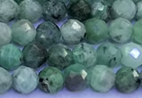 CEM78 15 inches 4mm faceted round emerald beads