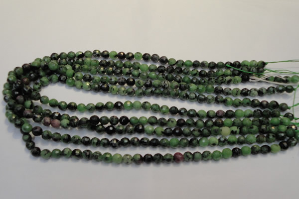 CEP105 15.5 inches 6mm faceted round epidote gemstone beads