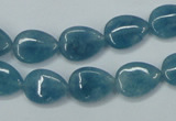 CEQ101 15.5 inches 10*14mm flat teardrop blue sponge quartz beads