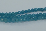 CEQ11 15.5 inches 4mm faceted round blue sponge quartz beads