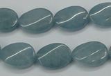 CEQ124 15.5 inches 13*18mm twisted oval blue sponge quartz beads