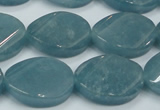 CEQ126 15.5 inches 18*25mm twisted oval blue sponge quartz beads