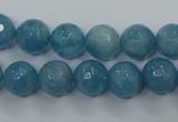 CEQ15 15.5 inches 10mm faceted round blue sponge quartz beads