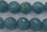 CEQ17 15.5 inches 14mm faceted round blue sponge quartz beads