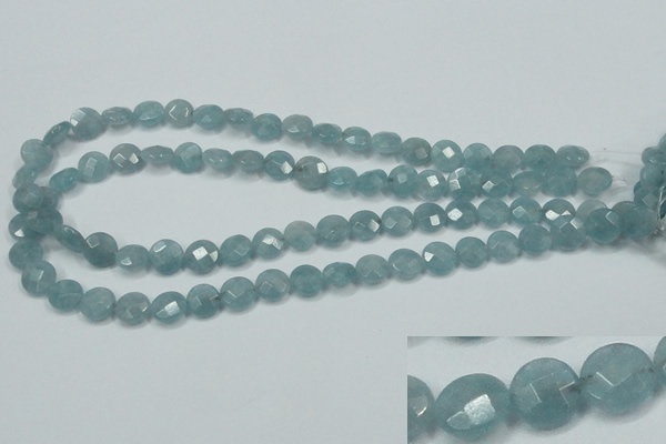 CEQ181 15.5 inches 10mm faceted coin blue sponge quartz beads