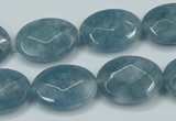 CEQ194 15.5 inches 15*20mm faceted oval blue sponge quartz beads