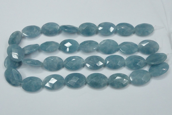 CEQ195 15.5 inches 18*25mm faceted oval blue sponge quartz beads