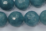 CEQ20 15.5 inches 20mm faceted round blue sponge quartz beads