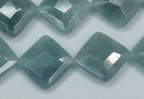 CEQ214 15.5 inches 16*16mm faceted diamond blue sponge quartz beads