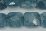 CEQ226 15.5 inches 20*20mm faceted square blue sponge quartz beads