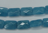 CEQ231 15.5 inches 10*14mm faceted rectangle blue sponge quartz beads