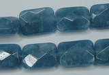 CEQ233 15.5 inches 13*18mm faceted rectangle blue sponge quartz beads