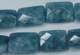 CEQ234 15.5 inches 15*20mm faceted rectangle blue sponge quartz beads