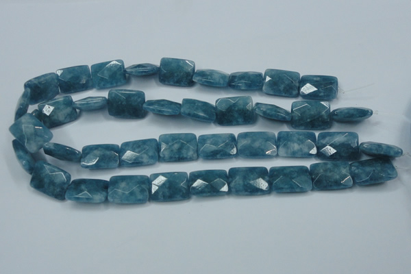 CEQ234 15.5 inches 15*20mm faceted rectangle blue sponge quartz beads