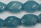 CEQ245 15.5 inches 15*22mm faceted octagonal blue sponge quartz beads