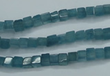 CEQ250 15.5 inches 4*4mm cube blue sponge quartz beads